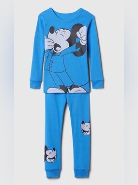 GAP x Disney Mickey Mouse Pajama Set 12-18M Blue 2 Piece NWT
